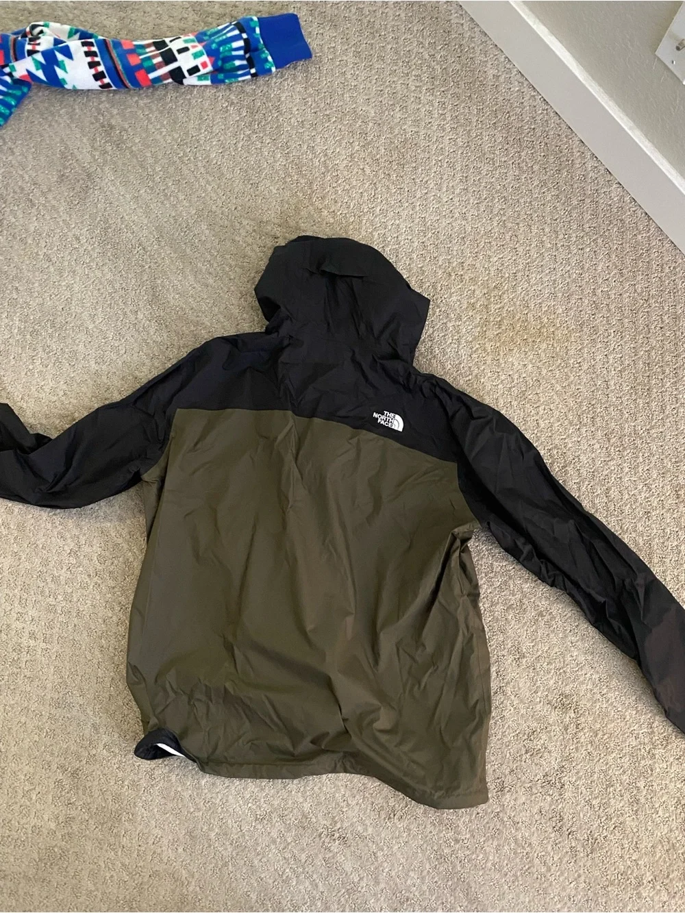 The North Face Black and Olive Green Windbreaker Jacket